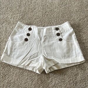 White Buttoned Women's Shorts